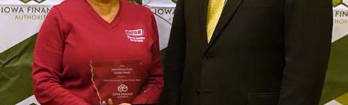 CCSB’S VICKY HALVORSEN RECOGNIZED BY IOWA FINANCE AUTHORITY