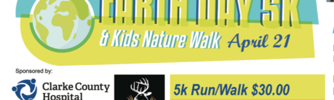 3rd Annual Earth Day 5K Run/Walk and Kids Nature Walk is April 21