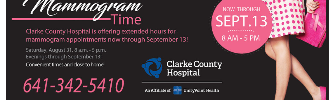 Clarke County Hospital Extends Hours for Mammogram Appointments