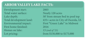 how big is Arbor Valley lake in osceola iowa