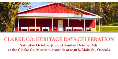 Historical Society Preparing for 2nd Annual Clarke Co. Heritage Days Celebration - 2024