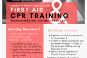 Clarke County Hospital Offers Heartsaver First Aid and CPR Class