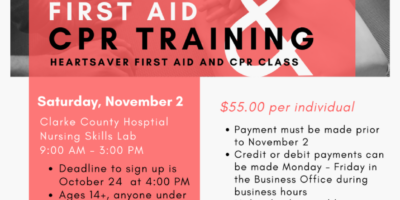 Clarke County Hospital Offers Heartsaver First Aid and CPR Class