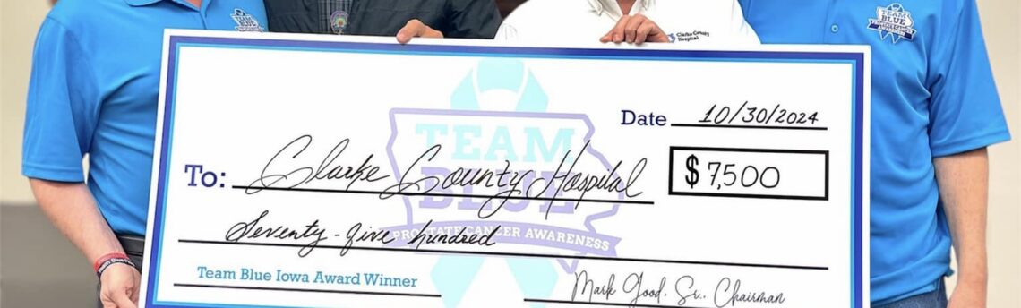 Team Blue Iowa Donates Funds to Clarke County Hospital