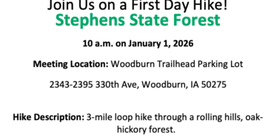 Celebrate the New Year with a First Day Hike at Stephens State Forest.